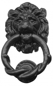 Lion Head Black Antique Door Knocker